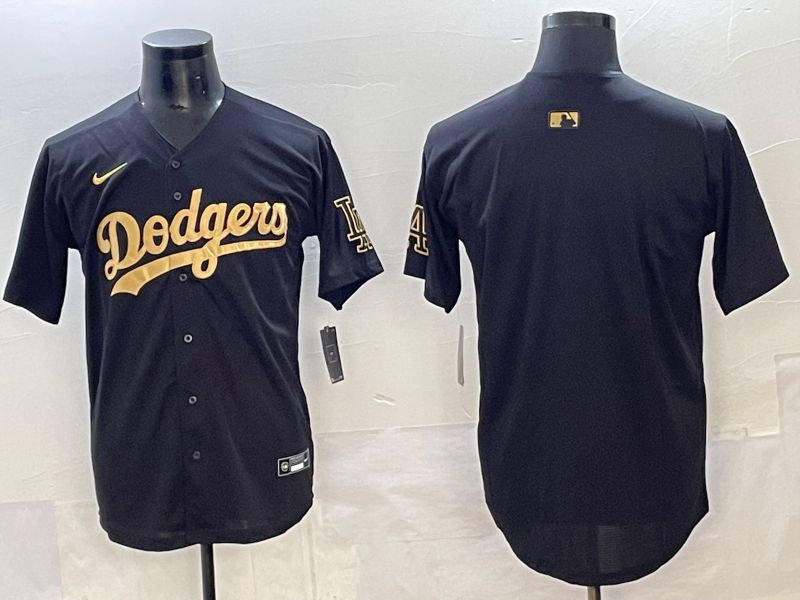 Men Los Angeles Dodgers Blank Black Gold Nike MLB Jersey style 002->los angeles dodgers->MLB Jersey